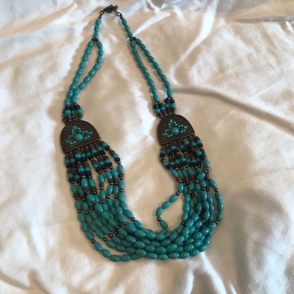 Forever 21 Blue Beaded Necklace